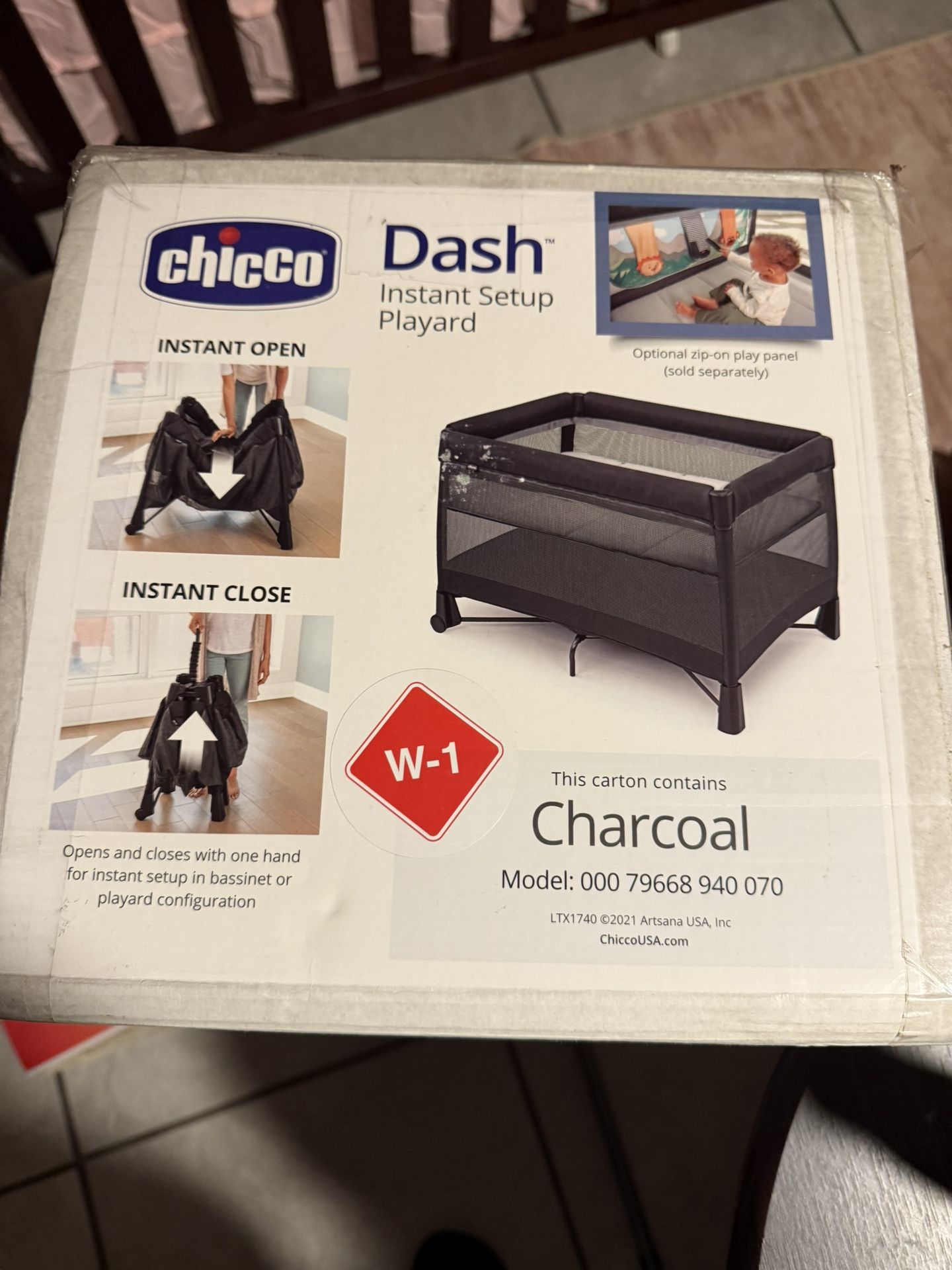 Brand New Chico Dash Playpen Charcoal Color