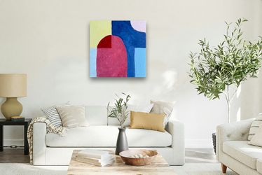 Original acrylic painting "Modern Harmony” on stretched canvas 12” x 12”