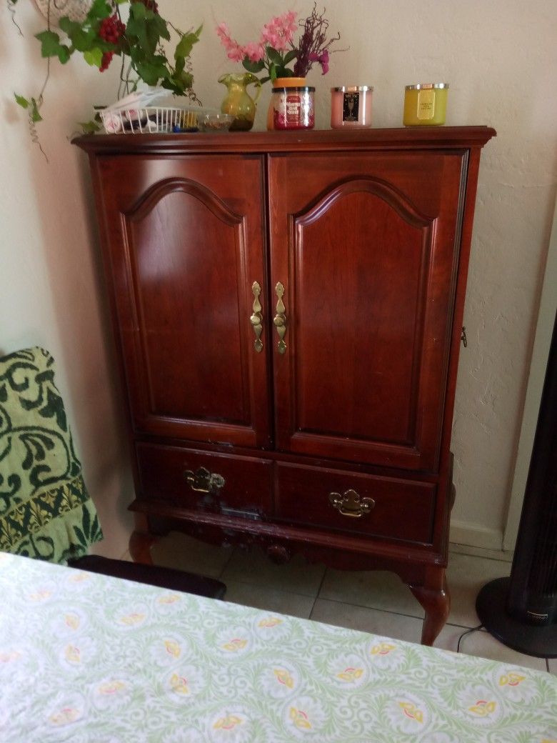 Nice Cabinets Good Condition Has Little Wax I Spilled On It But I'll Come Off$90 Firm Two Tables With Lamps All $30 Fan $15 It's A Little Loose On The