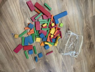 Lot of wooden toy blocks