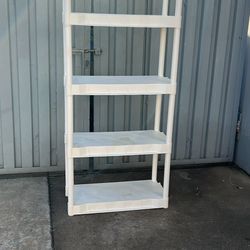 Five Shelf White 31” X 14” X 74” $20