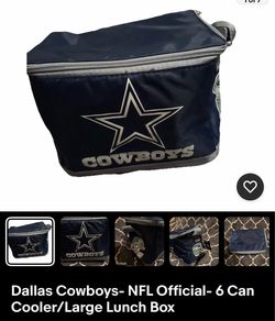 2 Dallas Cowboys- NFL Official- 6 Can Cooler/Large Lunch Box