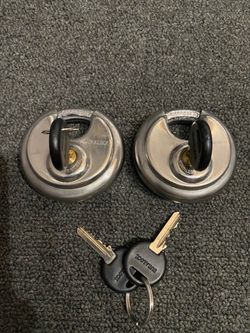 Two heavy duty padlocks with extra keys. Five dollars each.