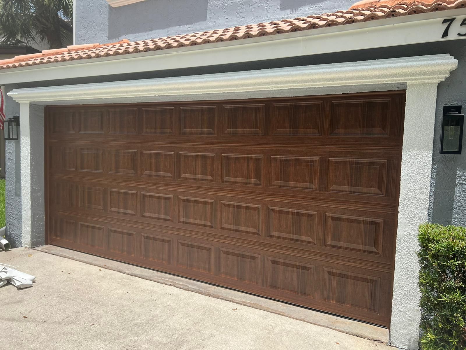 Wood-Grain Garage Door 16x7 – Hurrican Rated (Installation INCLUDED)