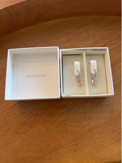 Authentic Swarovski Pink Crystal hoop earrings