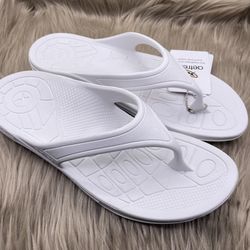 NEW Aetrex lynco fiji orthotic comfy white flip flops women Size 11