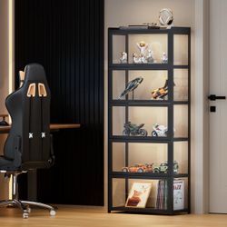 68" Display Case - Acrylic Flip Door - without handles - transparent on all sides 5 Tiers