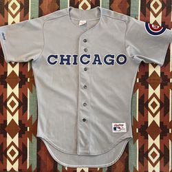 Rare Vintage Rawlings 1990 Chicago Cubs Gray Jersey Adult Size 40 Made in USA