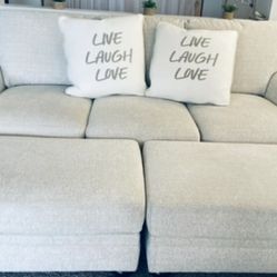 Valerani Sofa Large Couch With Matching Ottomans