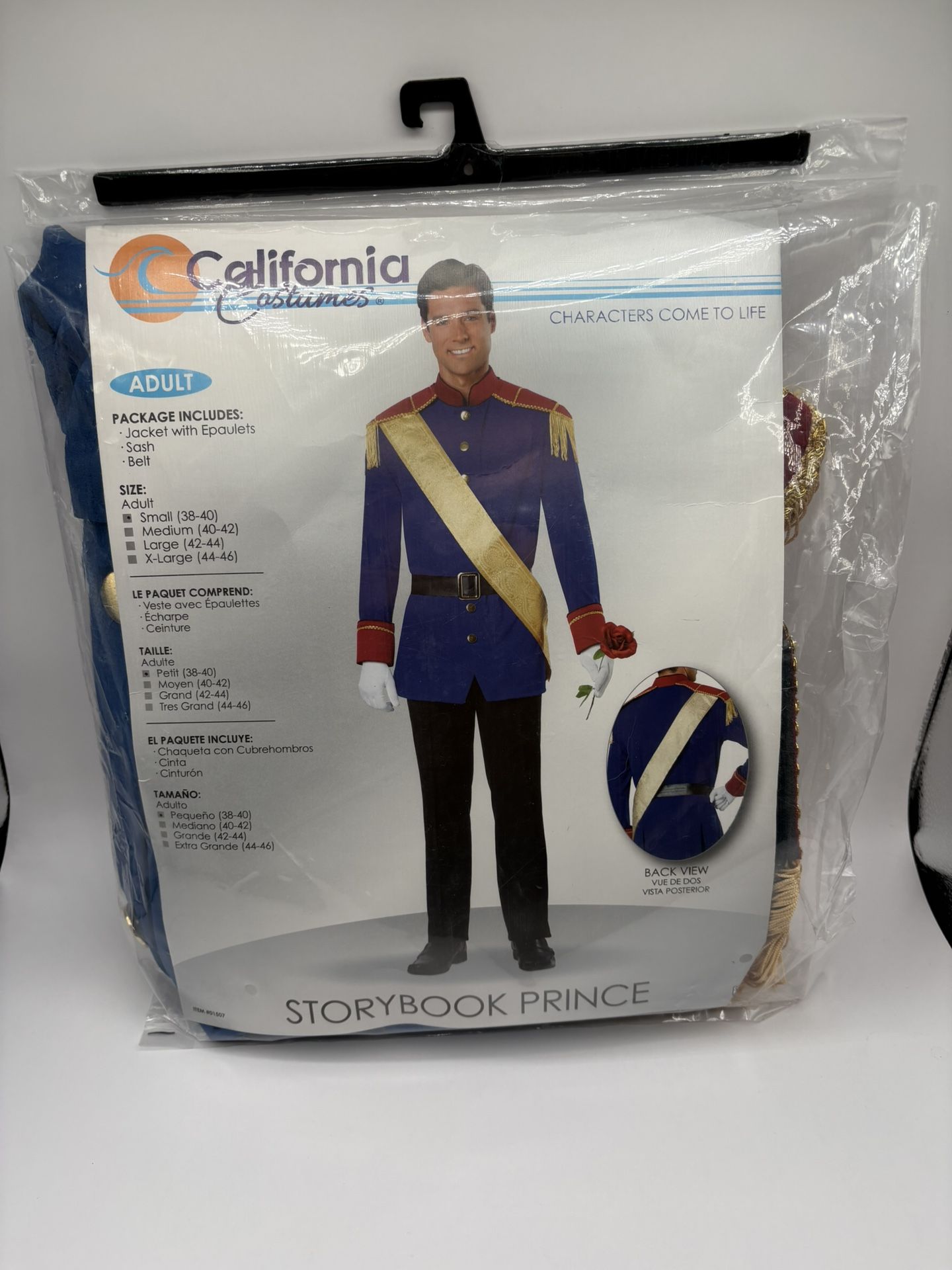 Pre-Owned California Costume Storybook Prince Adult Mens Size Small 38-40 Halloween 