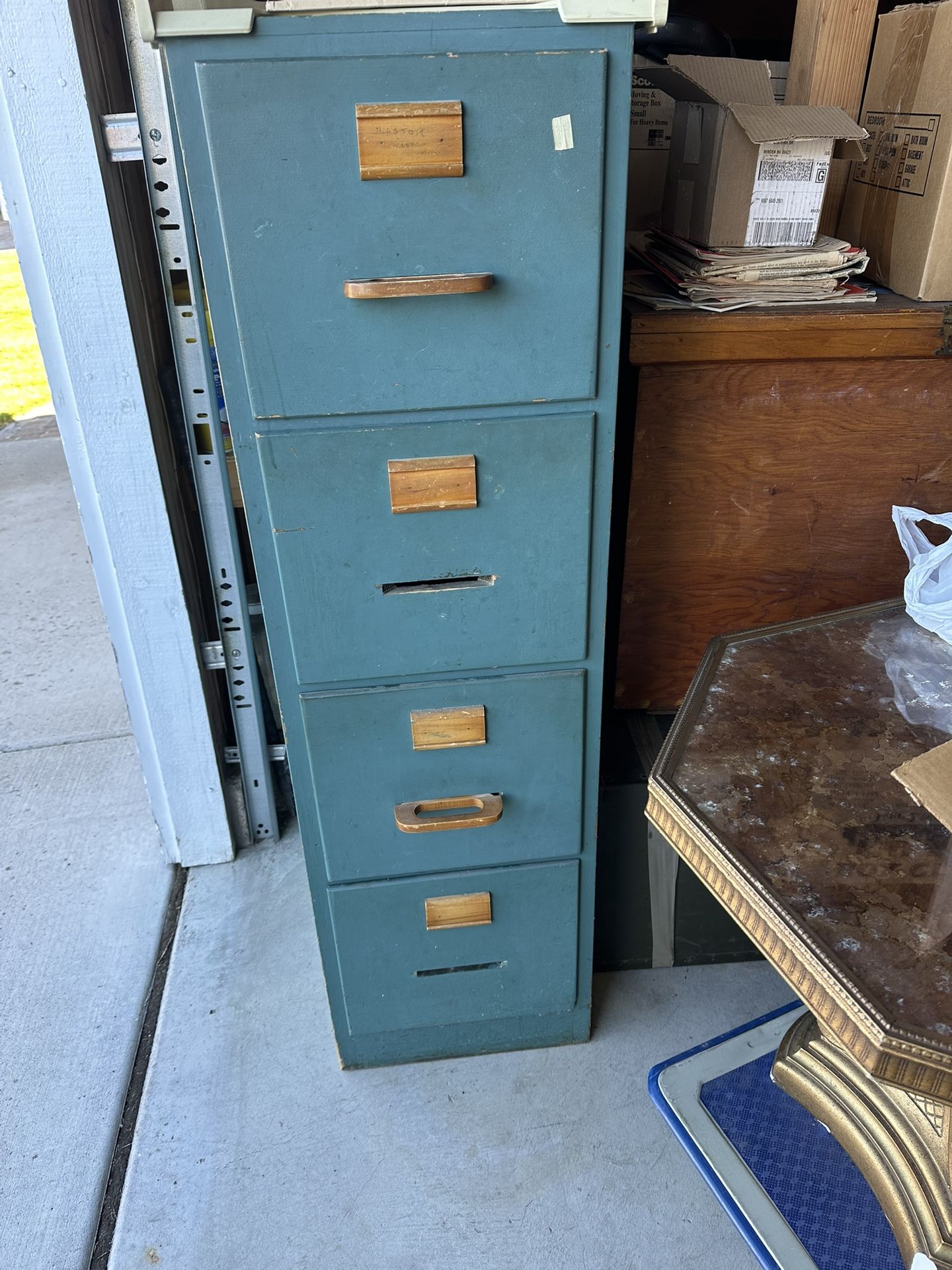 Vintage Wood Filing Cabinet