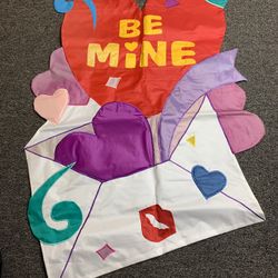 Vintage Valentines Day Be Mine in envelope large 28 x 42 double sided garden flag