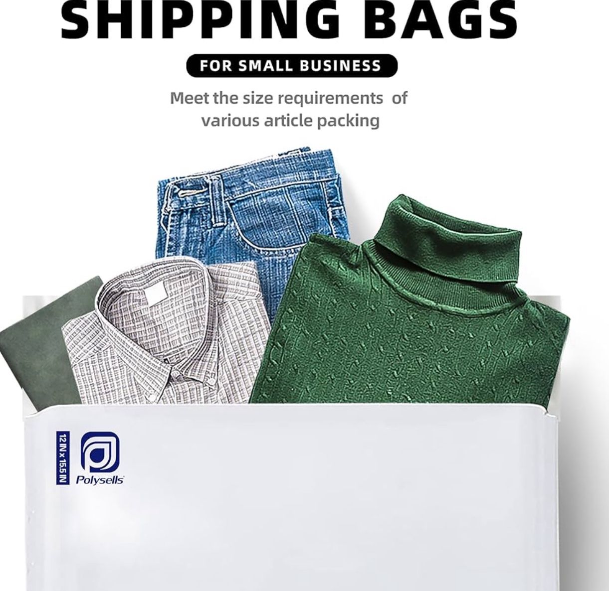 100ct Poly Mailers 12x15.5 – Shipping Bags for Clothing & Small Business