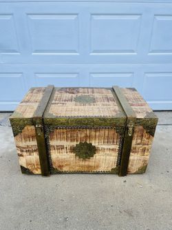 Large Wooden Trunk, Coffee Table. Storage Box