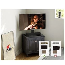 FITUEYES Universal TV Stand Table Top TV Stand for 27-55 inch TVS Height Adjustable TV Stand Mount, Glass Base, Black