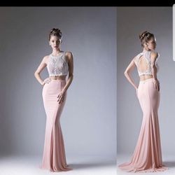 Cinderella Design Blush Prom Dress Crop Top