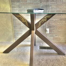 Glass Table Metal Base 