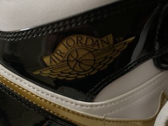 (Used) Size 11 Air Jordan 1 Mid Sneakers [Black/Gold/White]