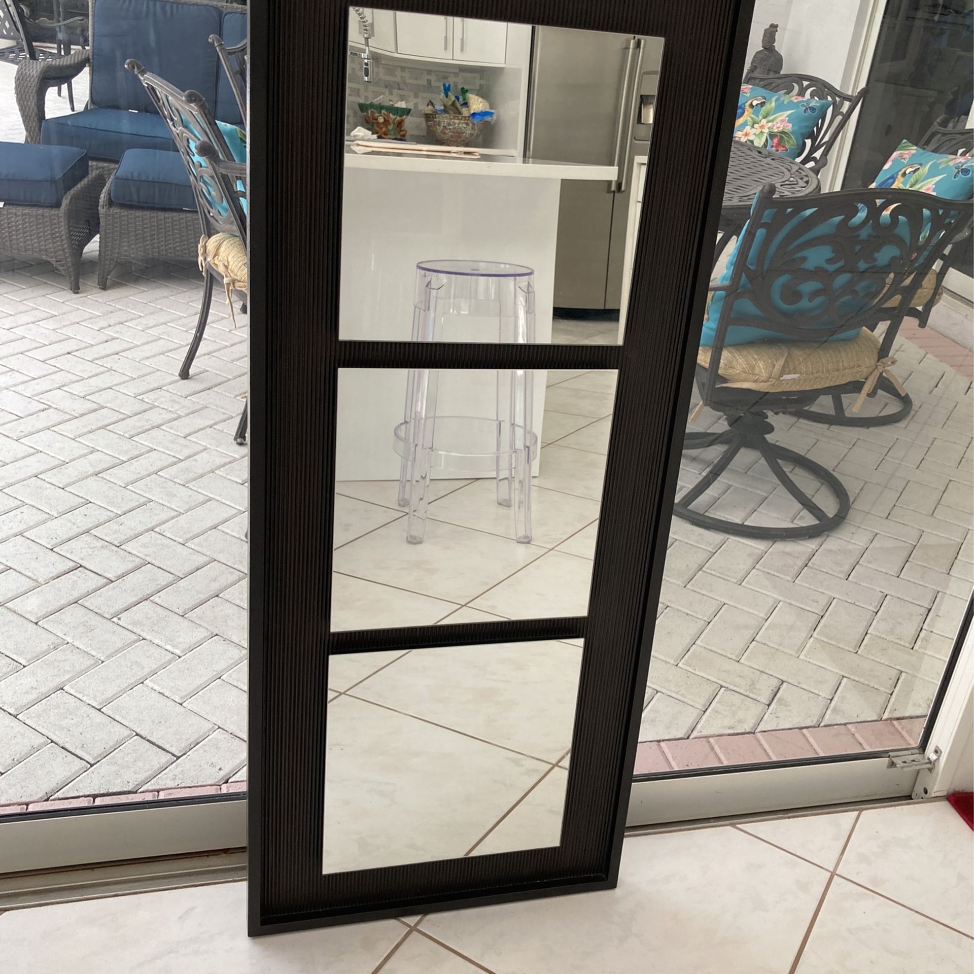 46” Tall Modern Rectangular Mirror From Canada. Triple Mirrors In