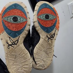 Nike Kyrie 6 Black Bred Men's Sneakers Mid Top Lace Up Size 8.5