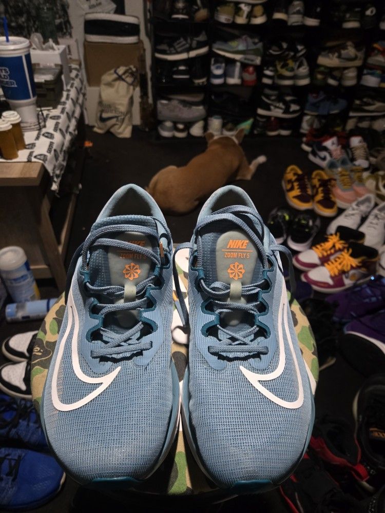 Nike Zoom Fly 5 Blue-White Running Shoes Size 12.5 Mens US DM8968-400 Excellent Condition