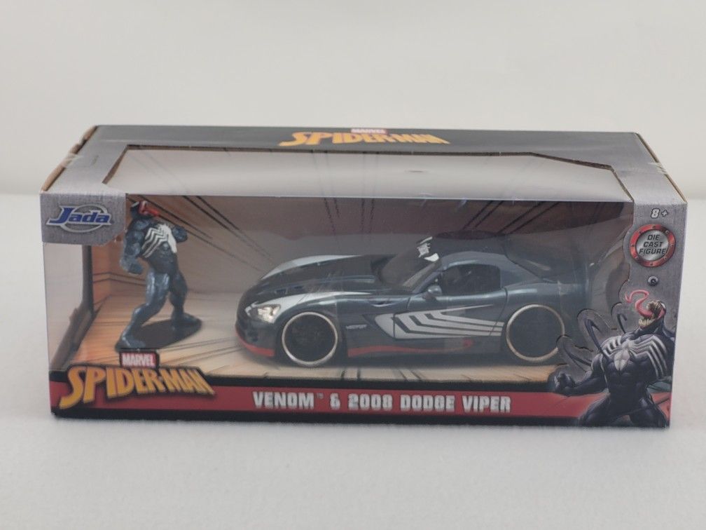 Jada Toys Marvel Spiderman Venom & 2008 Dodge Viper 1:24 Scale Dic Cast Car
