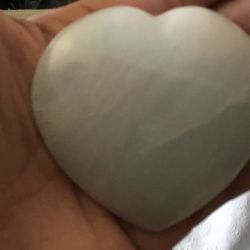 Large White Moonstone Carved Heart Gemstone Birthstone Metaphysical Healing 