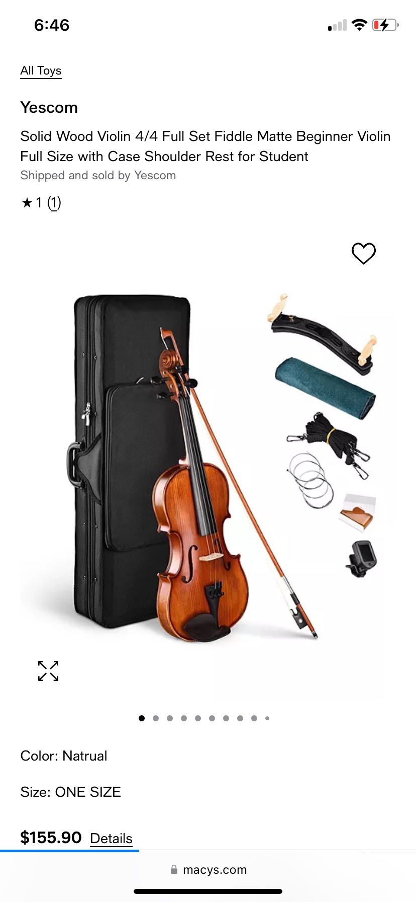 Brand new violin for $90