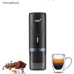CERA+ Portable Espresso Maker,Self-Heating Electric Mini Coffee Machine,20 Bar Pressure Compatible with NS Pods & Fine Grind for Travel, Camping, Hiki