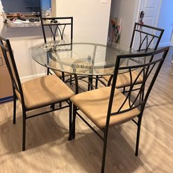 Glass Table & 4 Chairs