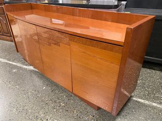 Russet 4-Door Burled Wood Inlay Sideboard