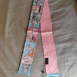 Louis Vuitton light pink multicolor Monogram Silk Bandeau
