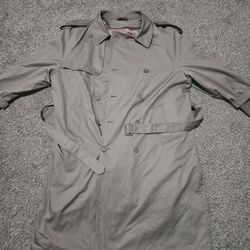 Hastings & Smith Trench Coat Mens 48R Belted Khaki Raincoat Classic