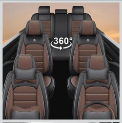 Full Set Car Seat Covers Black and Brown