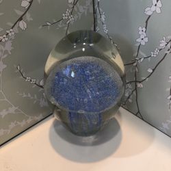 Large Heavy Glass Jellyfish Paperweight