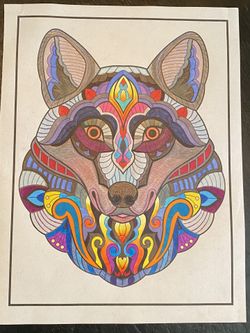 Hand colored wolf