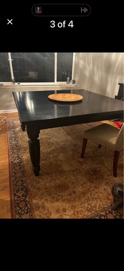 Pottery barn Table, solid Wood Black, 60 X60