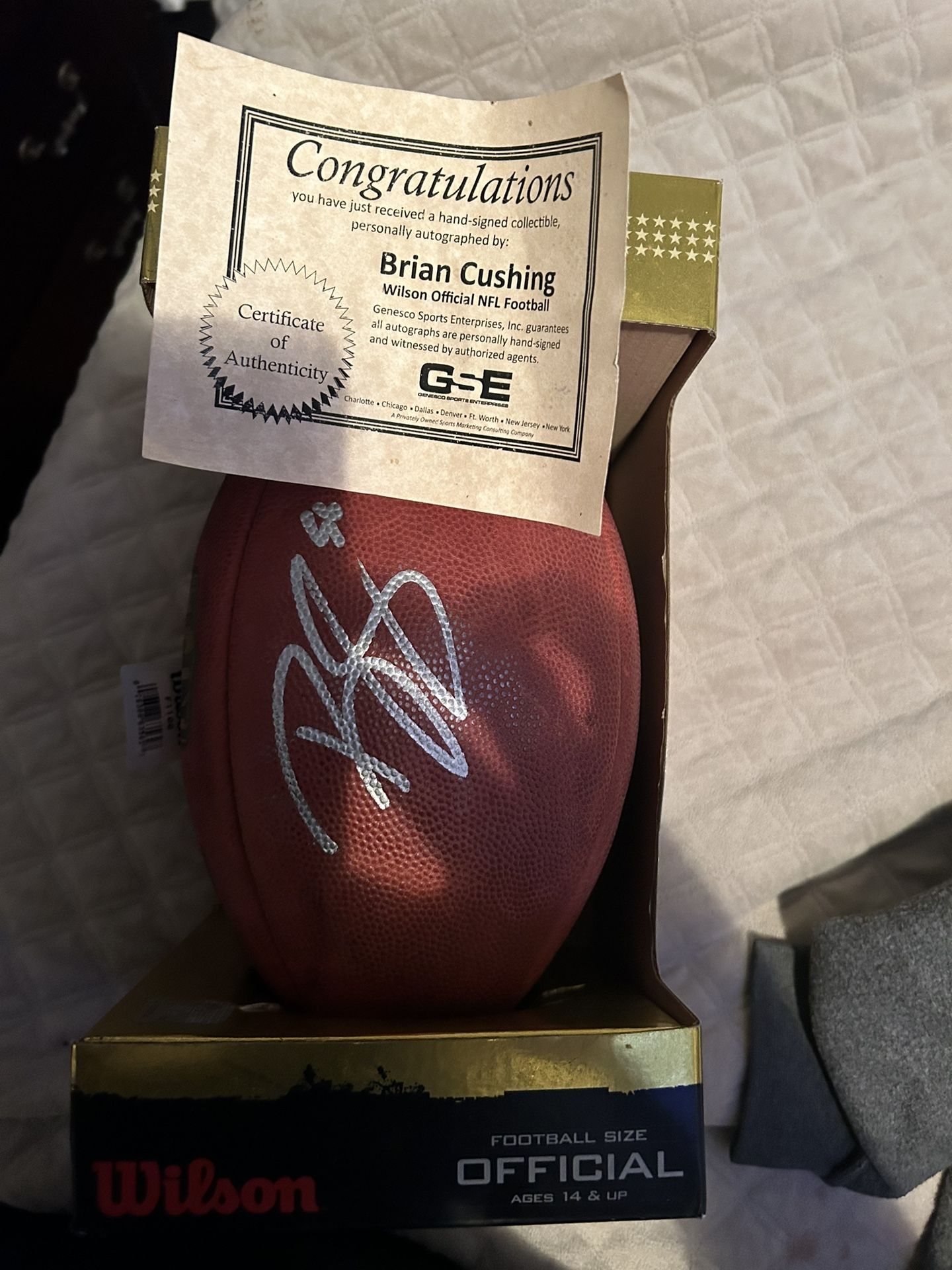 Autographed Brian Cushing football