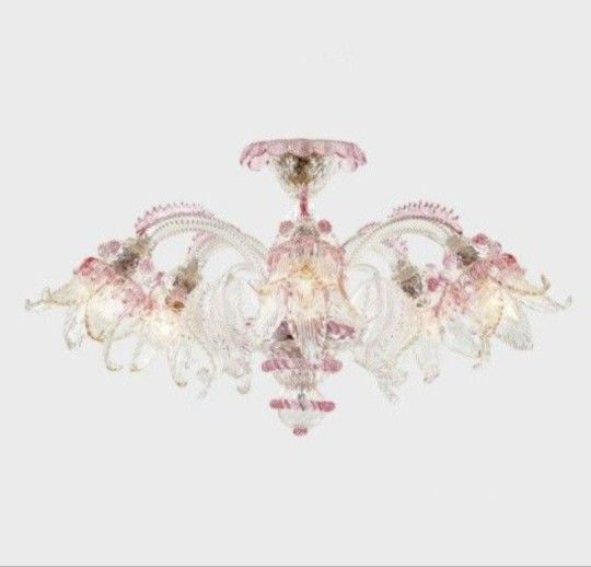 Murano Glass Chandelier With 5 Lights