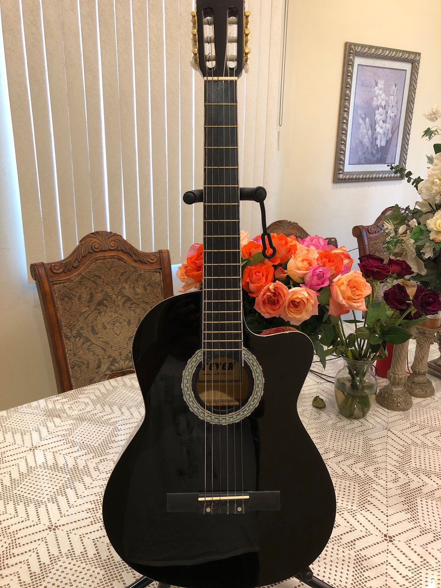 Fever electric acoustic guitar with nylon string