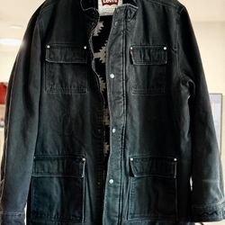 Levi’s Charcoal Distressed Field Coat With Lining  XL