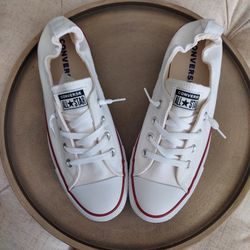 White Converse Shoreline Slip-on Sneakers, Sz 10