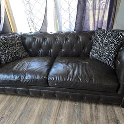 Faux Leather Couch 