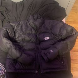 North face cropped coat