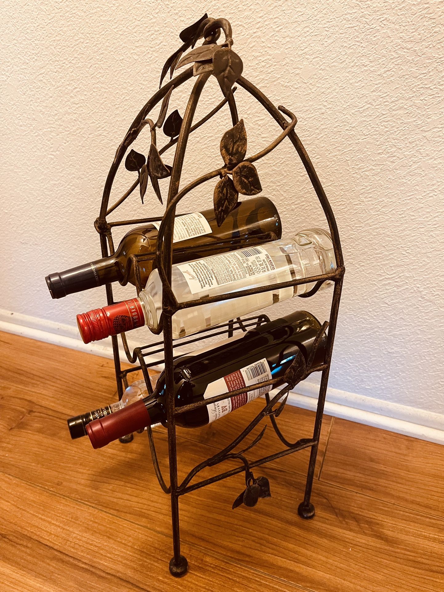 Wine Rack Wrought Iron Stand For Champagne Wine Bottles