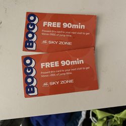 2 Free 90 Min passes 