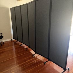 Room Partition 2.0 Upgrade Version,6'L* 6'7"H,6 Panel,Dark Grey