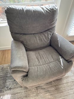 Lazy Boy Gray Fabric Oversized Recliner Chair