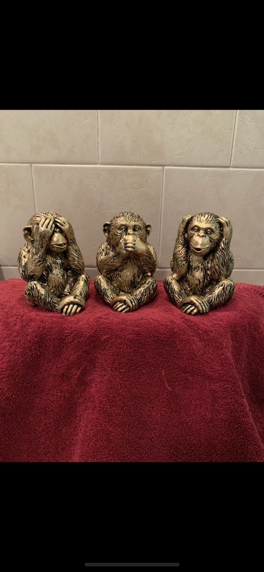 Golden See No Evil Monkeys Set