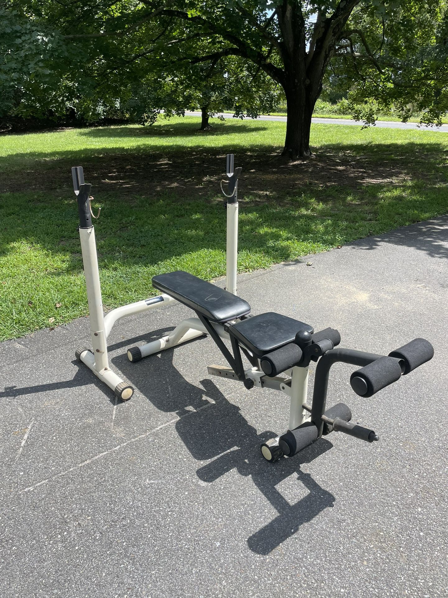 Freestanding Adjustable Bench With Rack